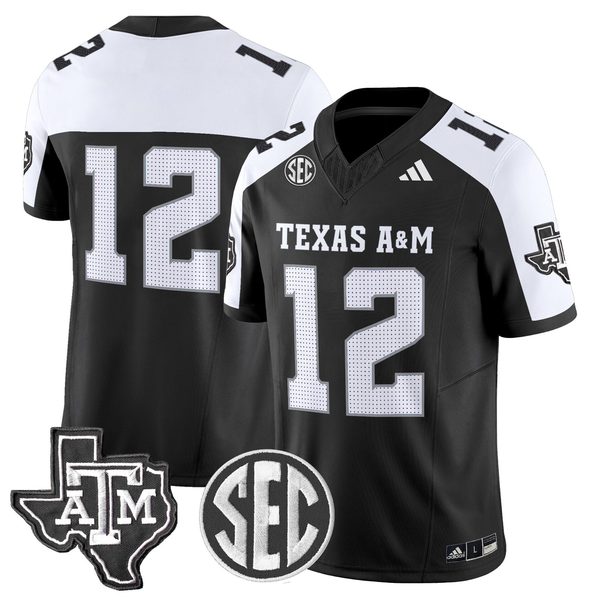 Men Texas A&M Aggies #12 No Name Black 2024 Vapor Limited NCAA Jersey->ncaa teams->NCAA Jersey